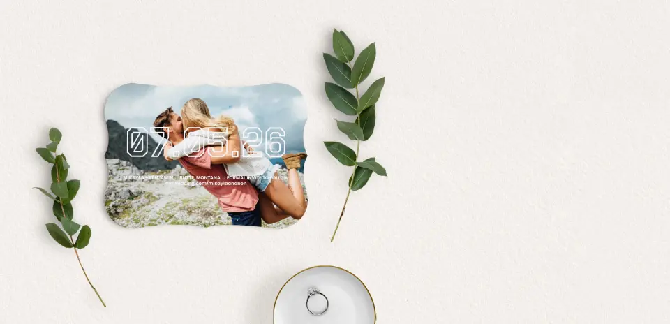Save the Date Card with Optional Guest Addressing Service