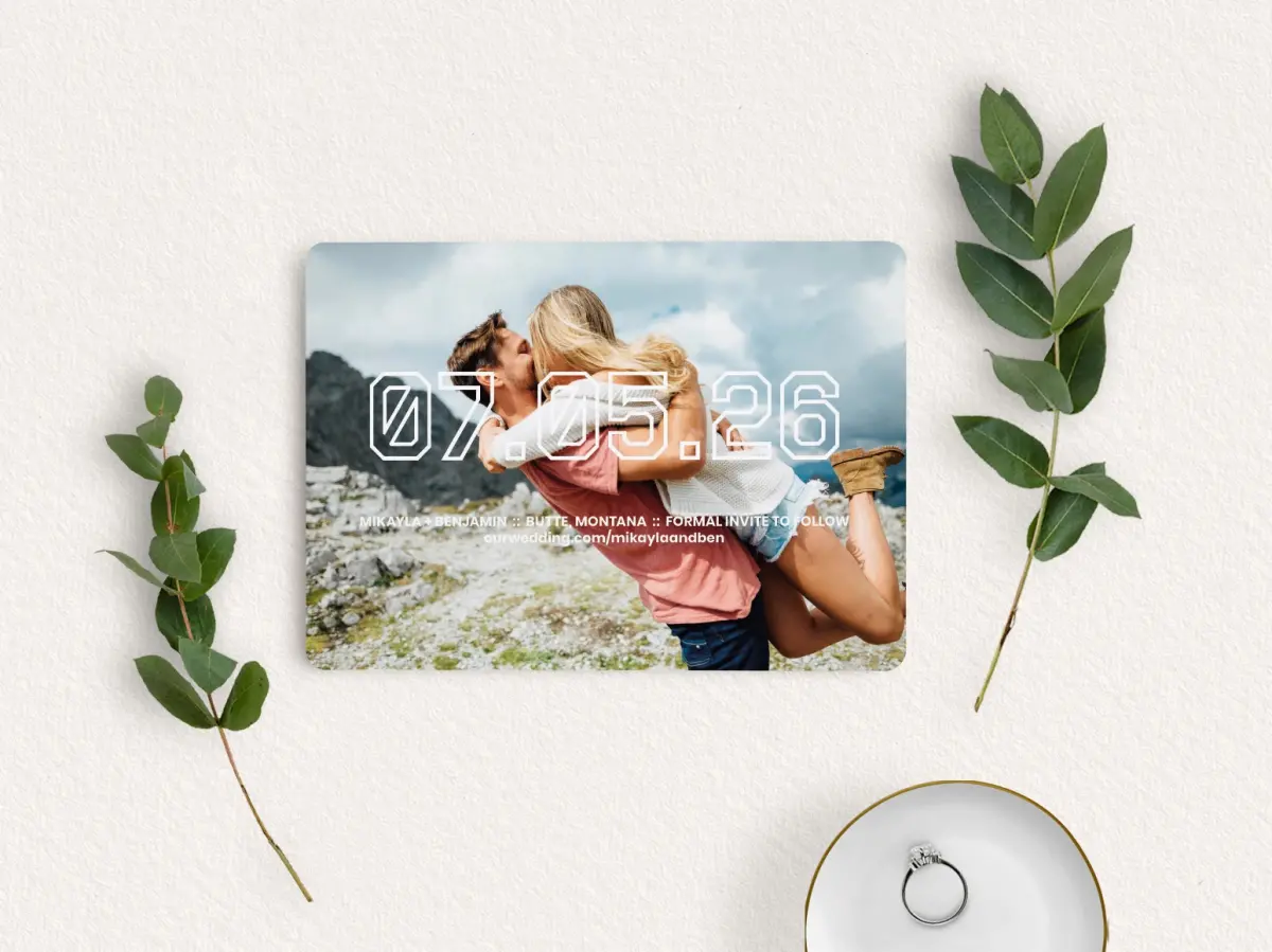 Save the Date Card with Optional Guest Addressing Service