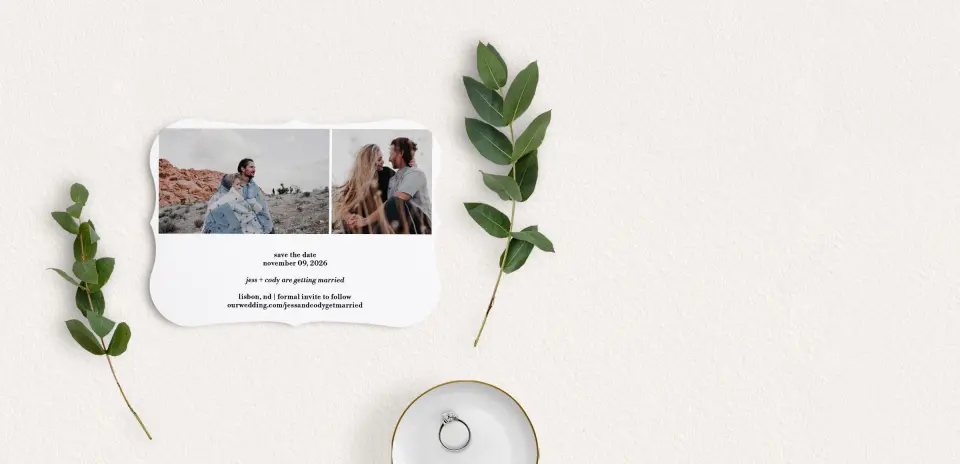 Save the Date Card with Optional Guest Addressing Service