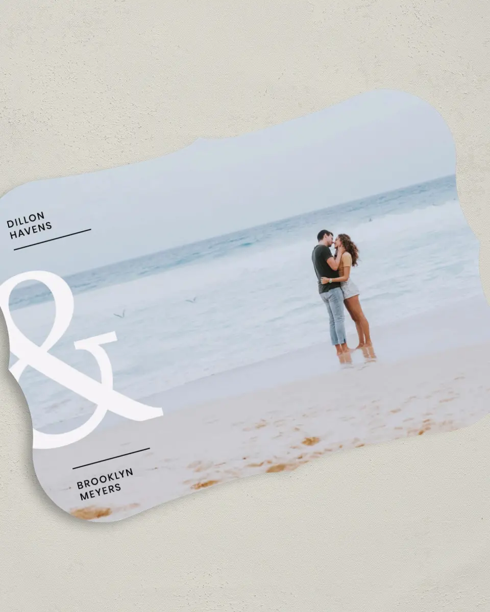 This is a 5" x 7" Save the Date Card called Daydreams printed in full color on Premium Smooth paper