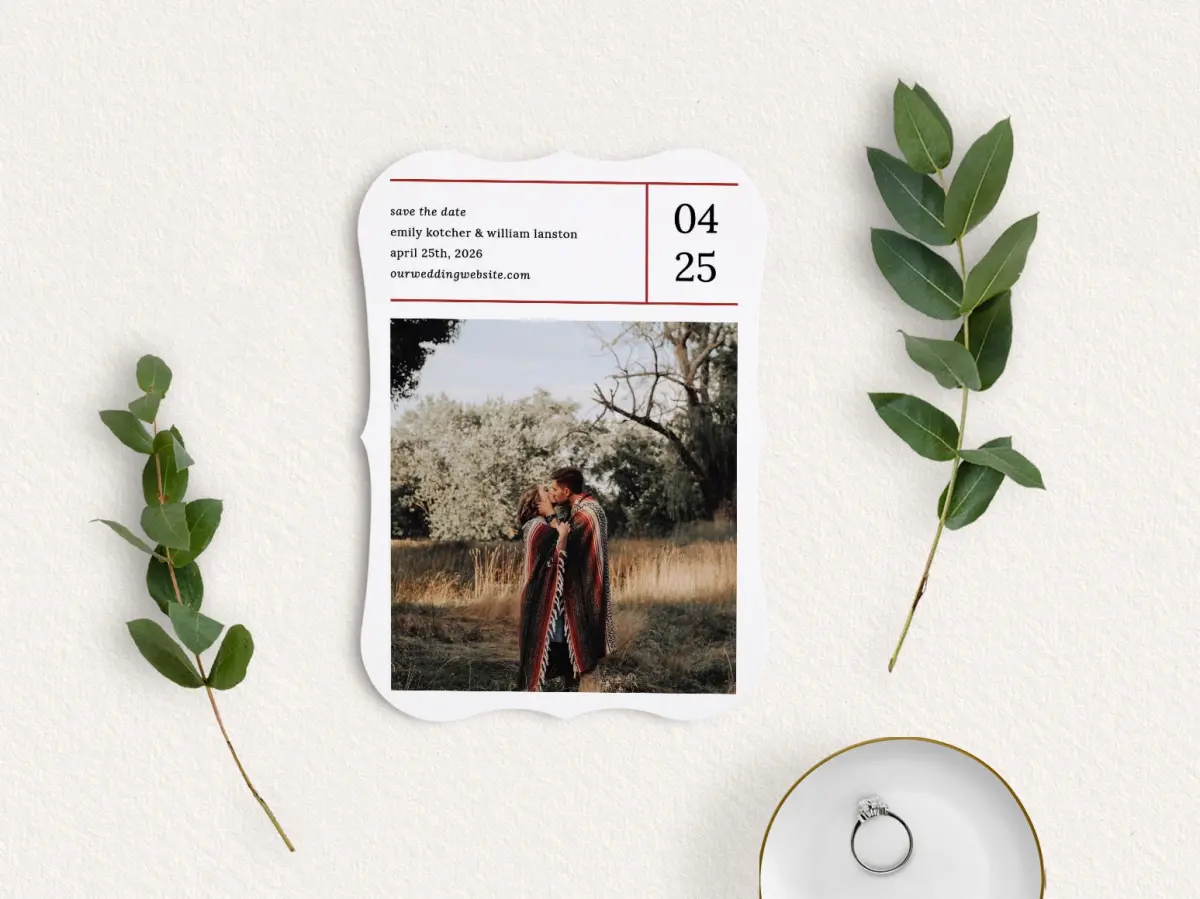 Save the Date Card with Optional Guest Addressing Service