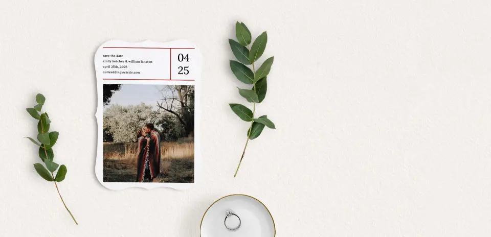 Save the Date Card with Optional Guest Addressing Service
