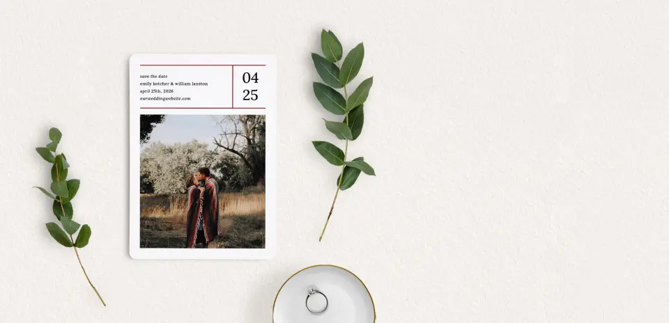 Save the Date Card with Optional Guest Addressing Service