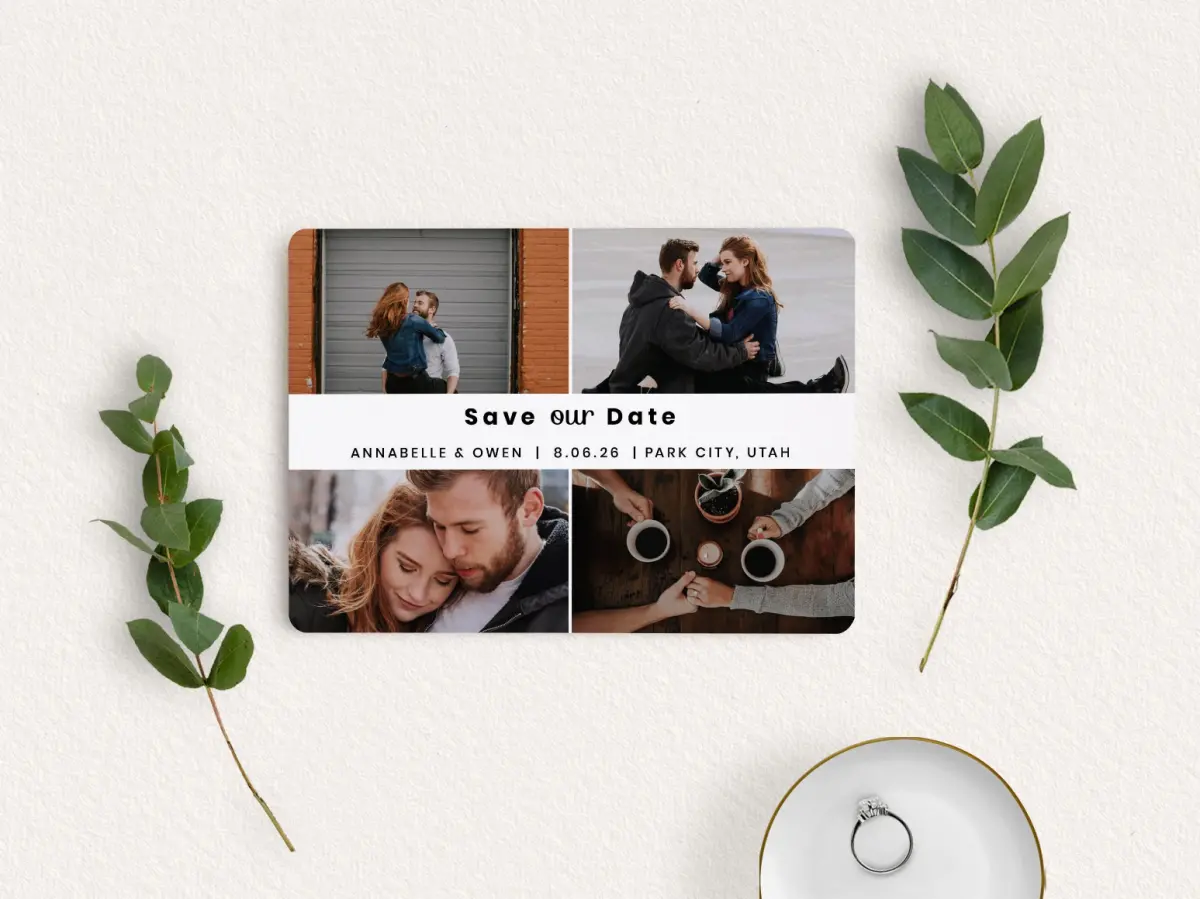 Save the Date Card with Optional Guest Addressing Service