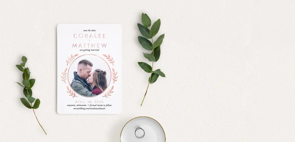 Save the Date Card with Optional Guest Addressing Service