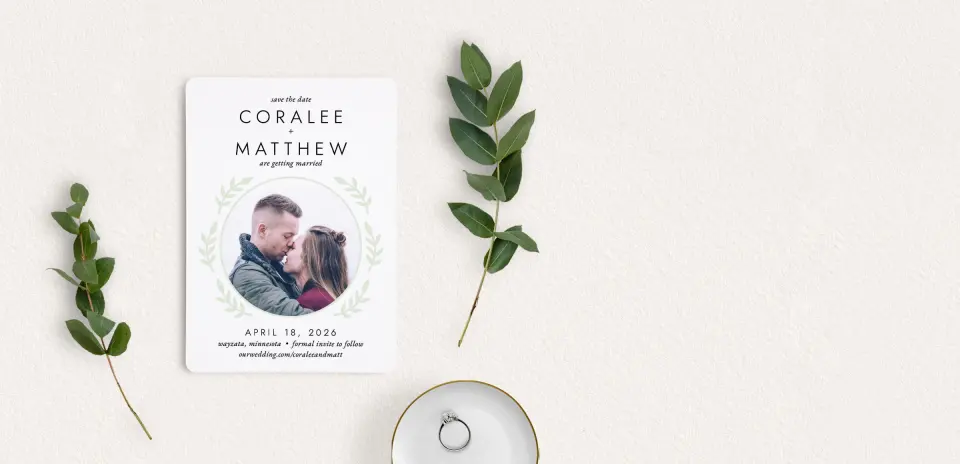 Save the Date Card with Optional Guest Addressing Service