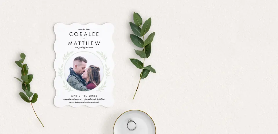 Save the Date Card with Optional Guest Addressing Service