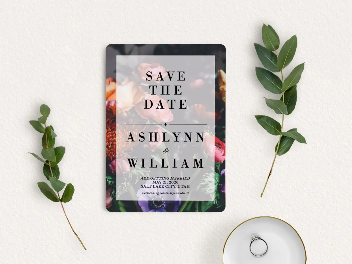 Save the Date Card with Optional Guest Addressing Service