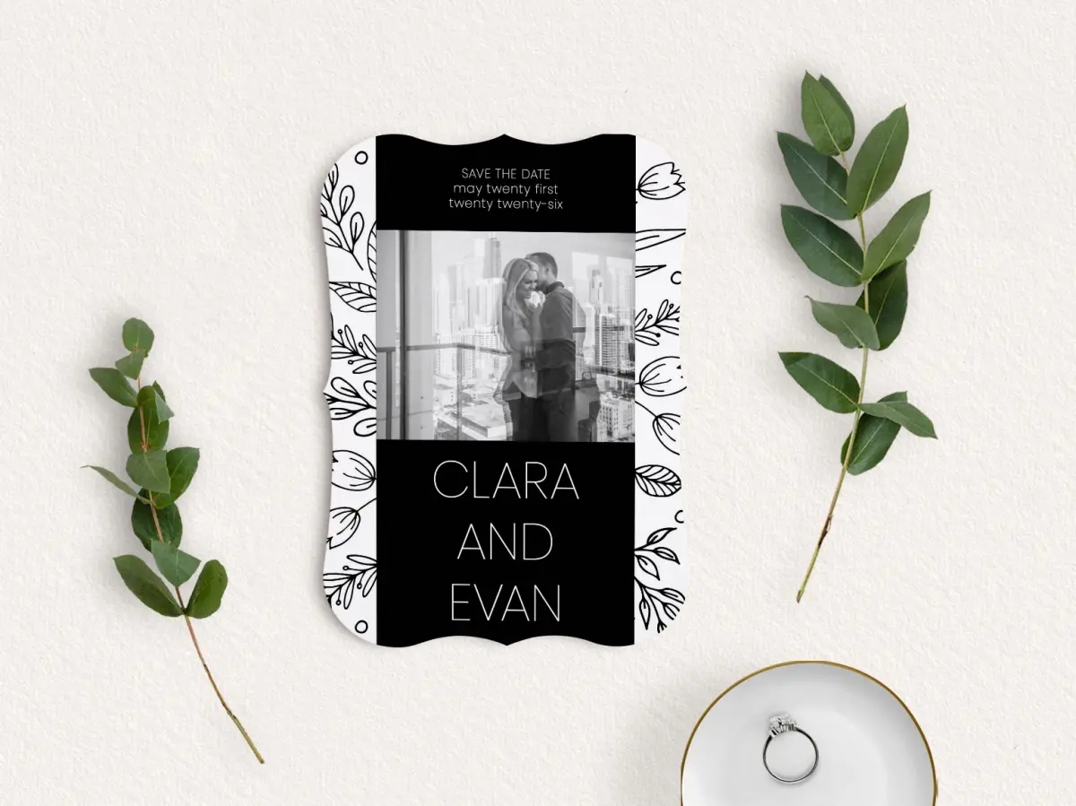 Save the Date Card with Optional Guest Addressing Service