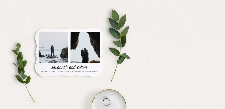 Save the Date Card with Optional Guest Addressing Service