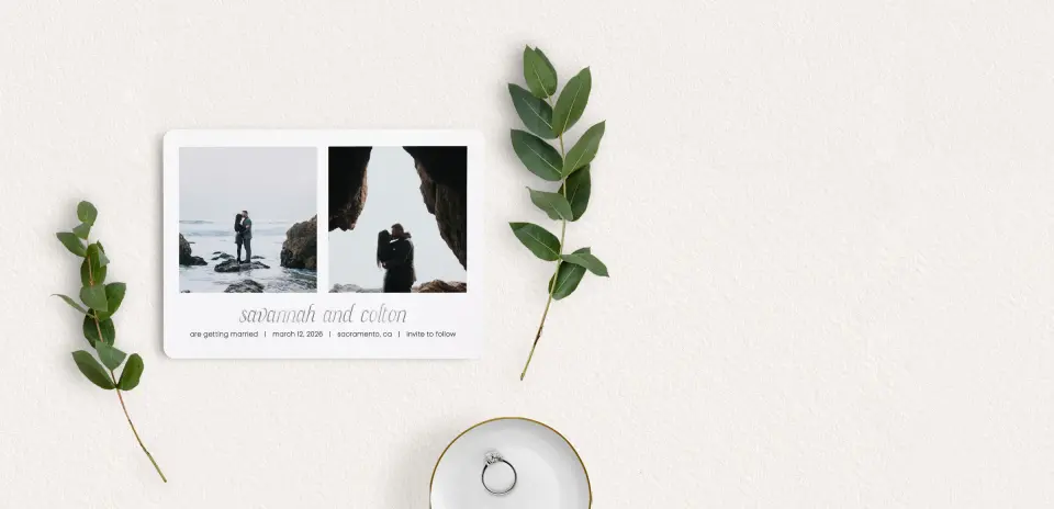 Save the Date Card with Optional Guest Addressing Service