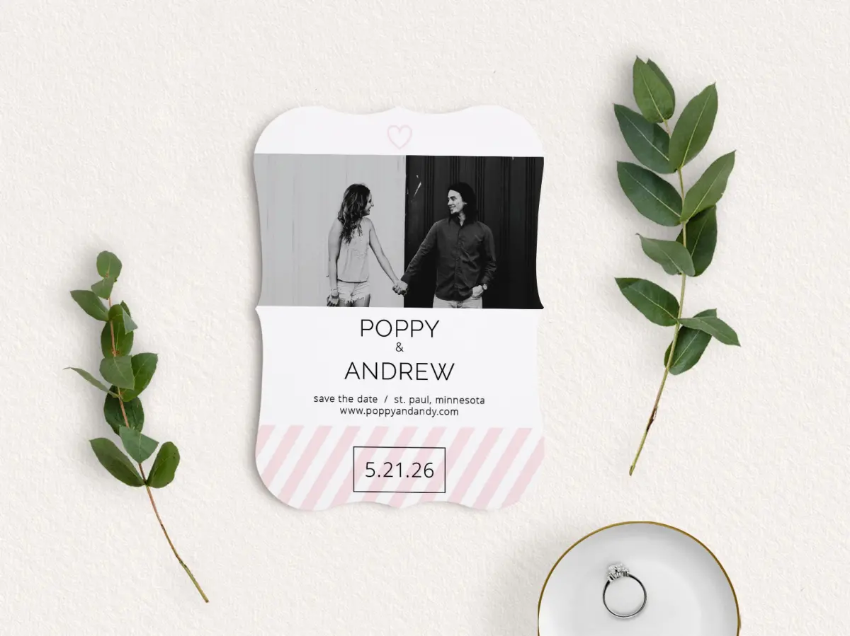 Save the Date Card with Optional Guest Addressing Service