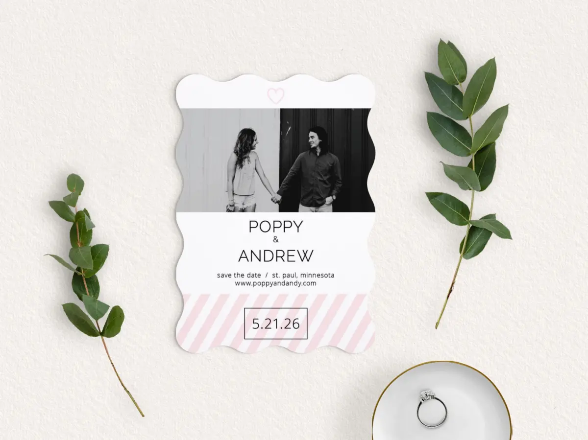 Save the Date Card with Optional Guest Addressing Service