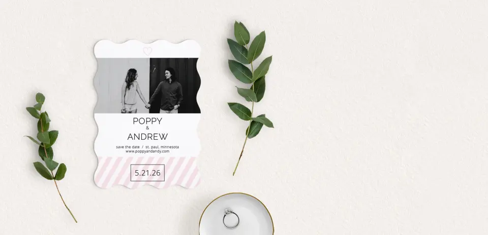 Save the Date Card with Optional Guest Addressing Service