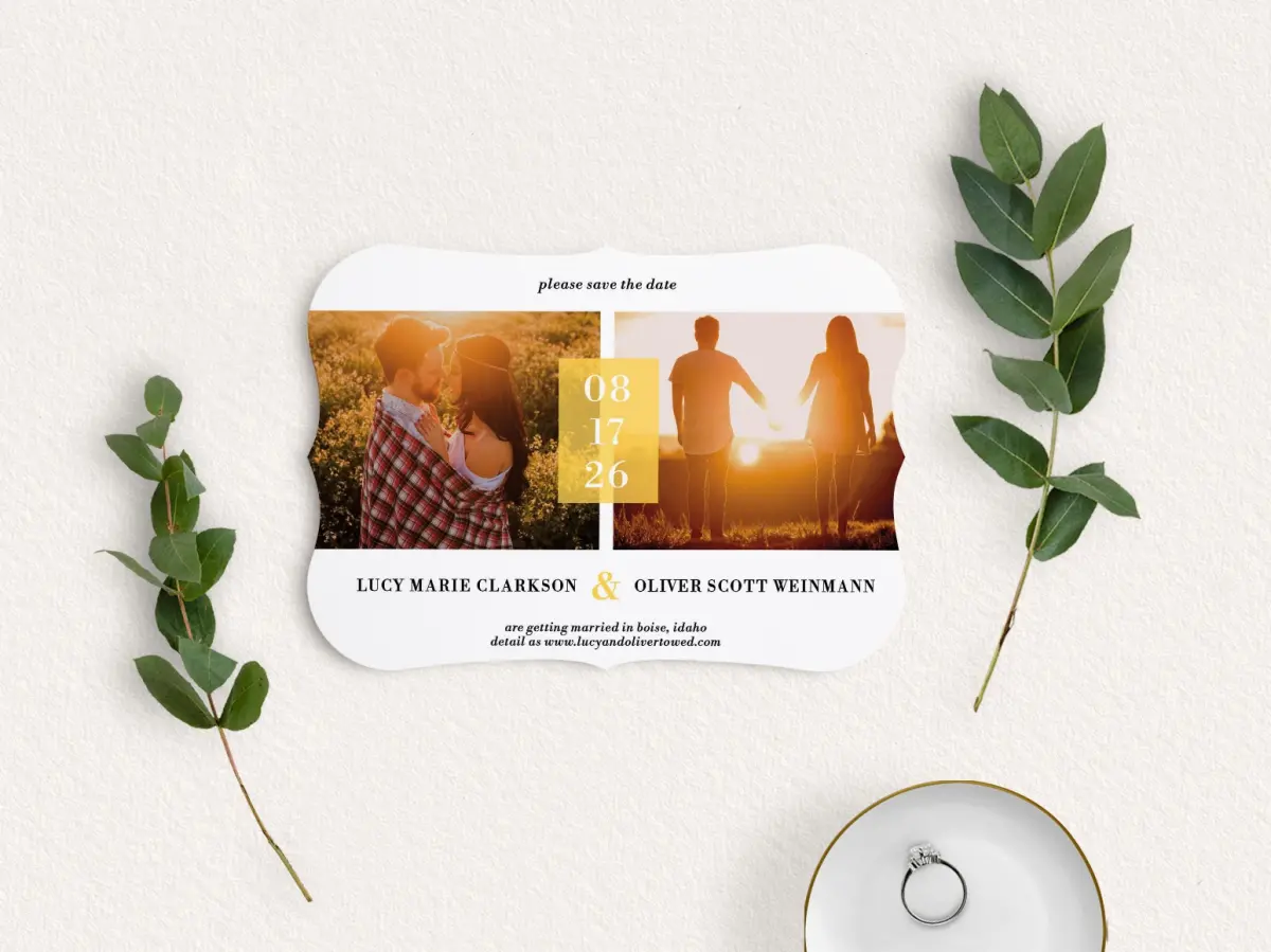 Save the Date Card with Optional Guest Addressing Service