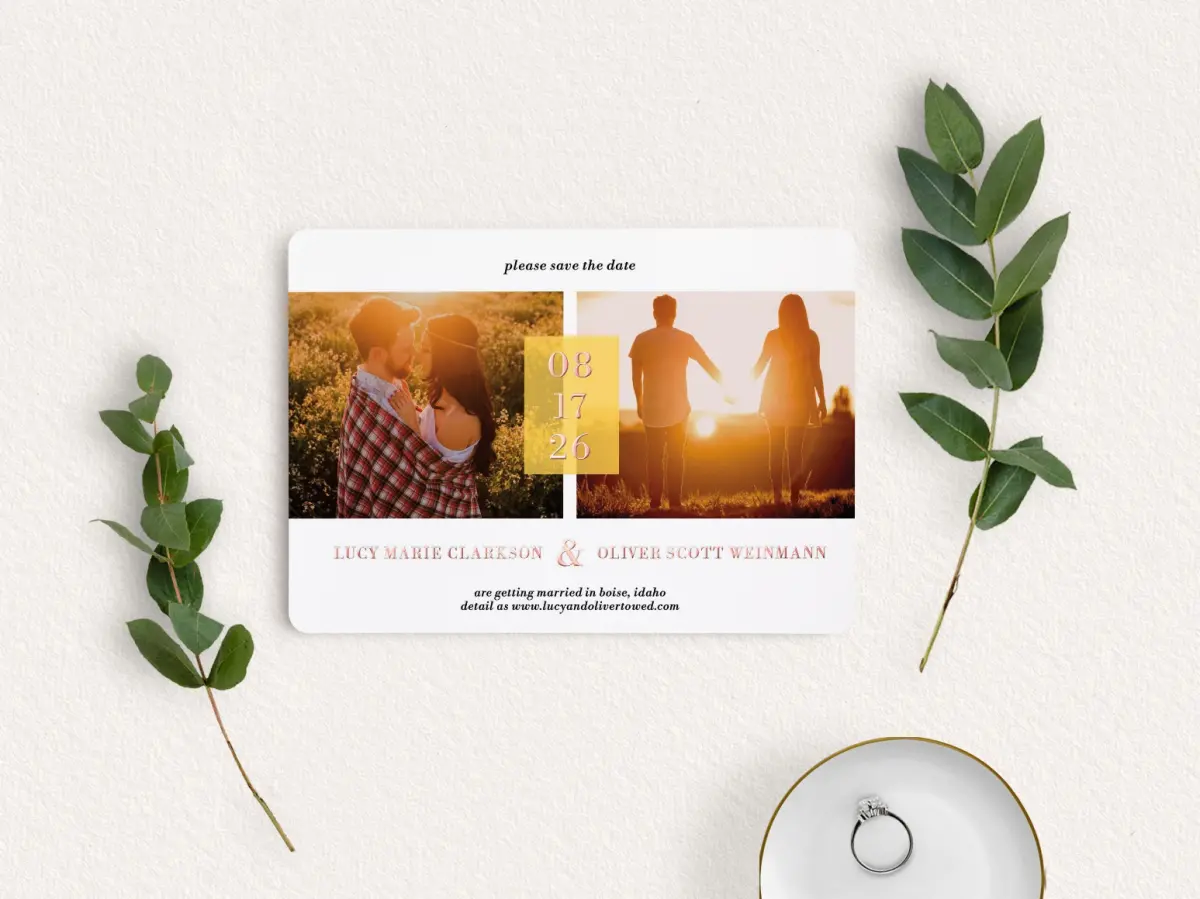 Save the Date Card with Optional Guest Addressing Service