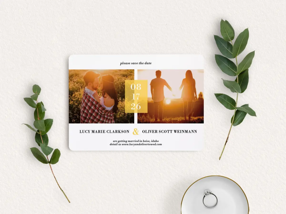 Save the Date Card with Optional Guest Addressing Service