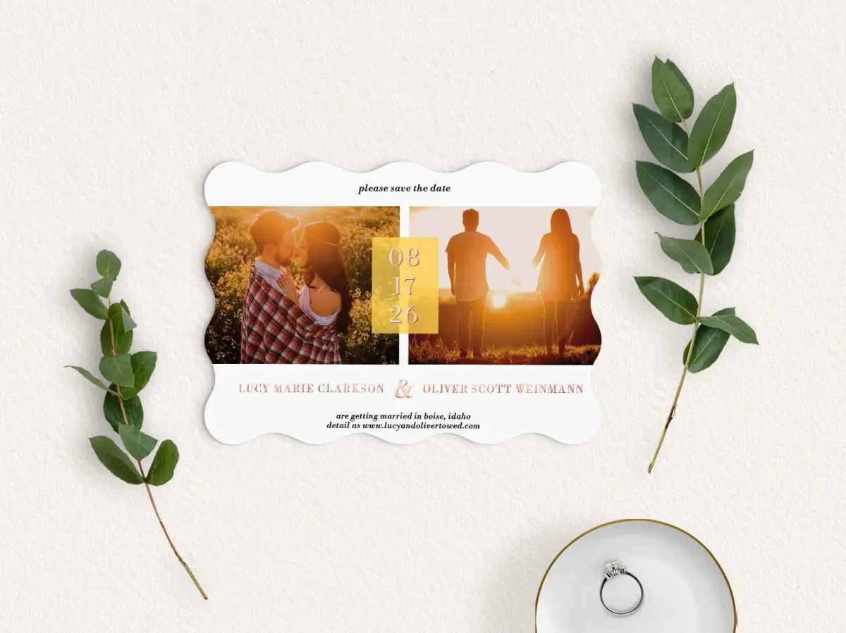 Save the Date Card with Optional Guest Addressing Service