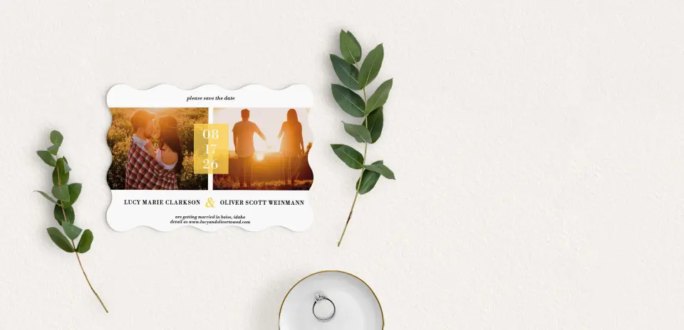 Save the Date Card with Optional Guest Addressing Service