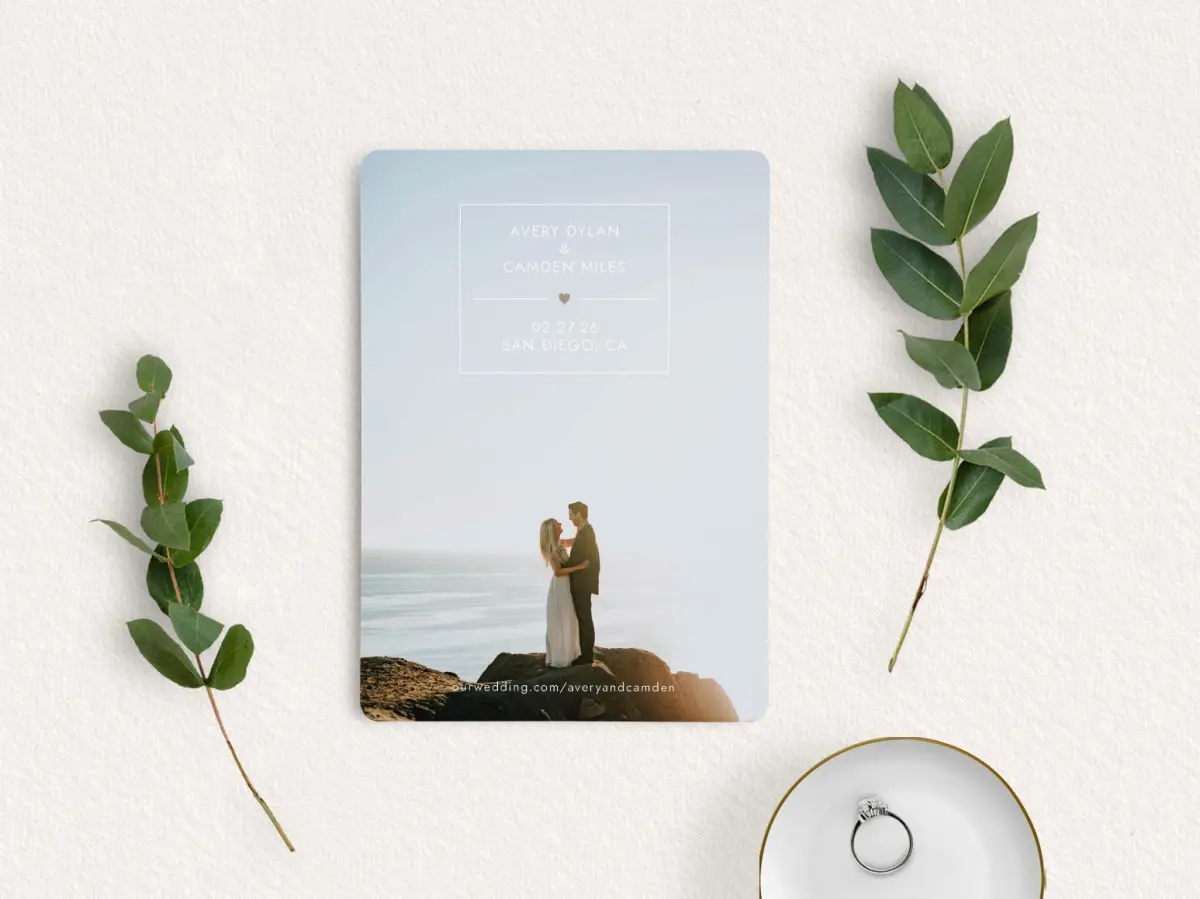 Save the Date Card with Optional Guest Addressing Service