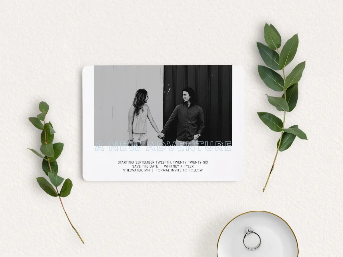 Save the Date Card with Optional Guest Addressing Service
