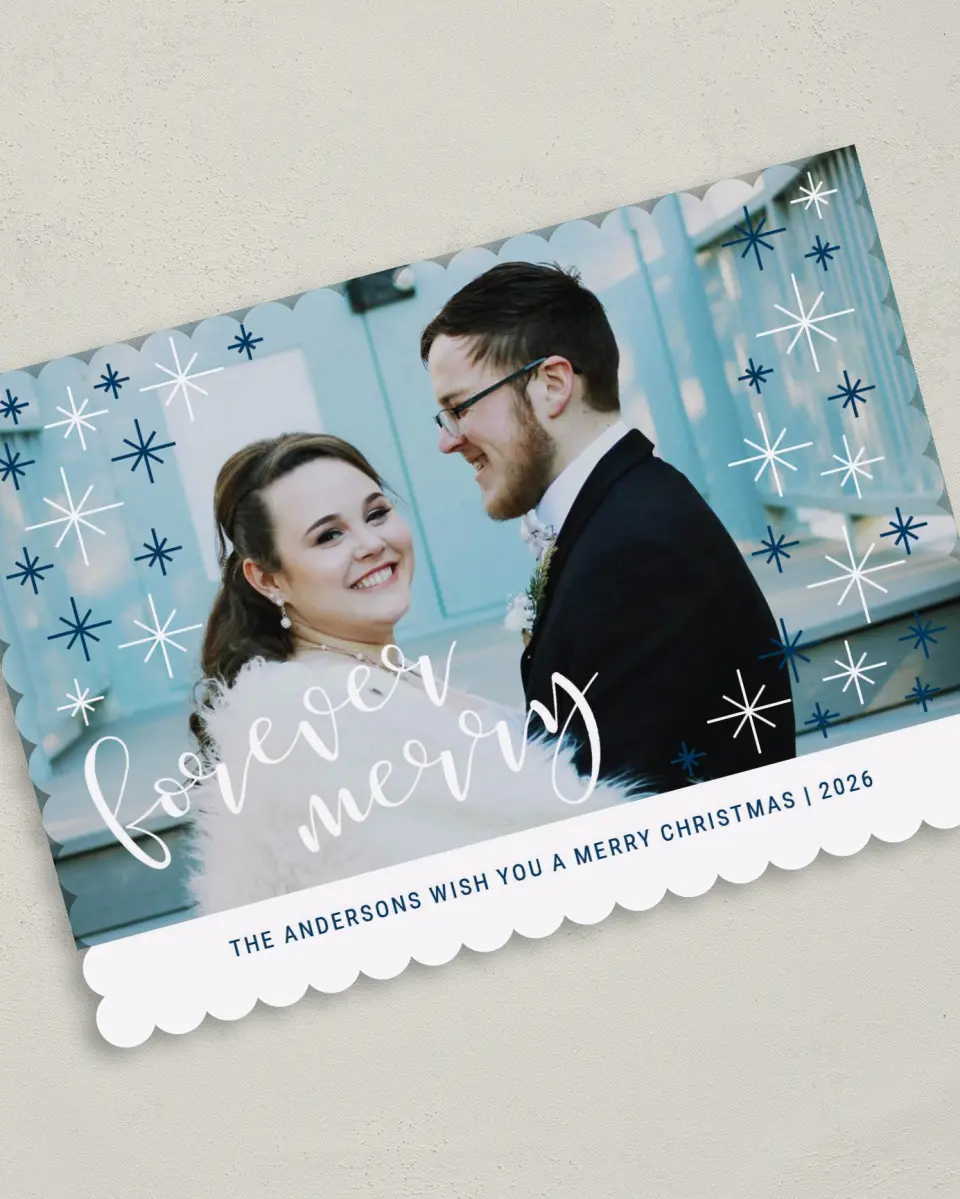This is a 5" x 7" Christmas Card called Merry Snow printed in full color on Premium Smooth paper on Premium Smooth paper on Premium Smooth paper