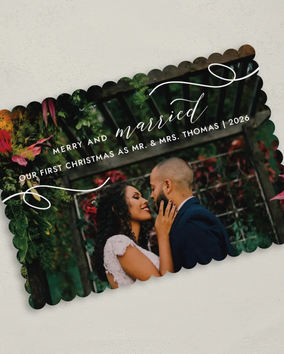 This is a 5" x 7" Christmas Card called Festive First printed in full color on Premium Smooth paper on Premium Smooth paper on Premium Smooth paper