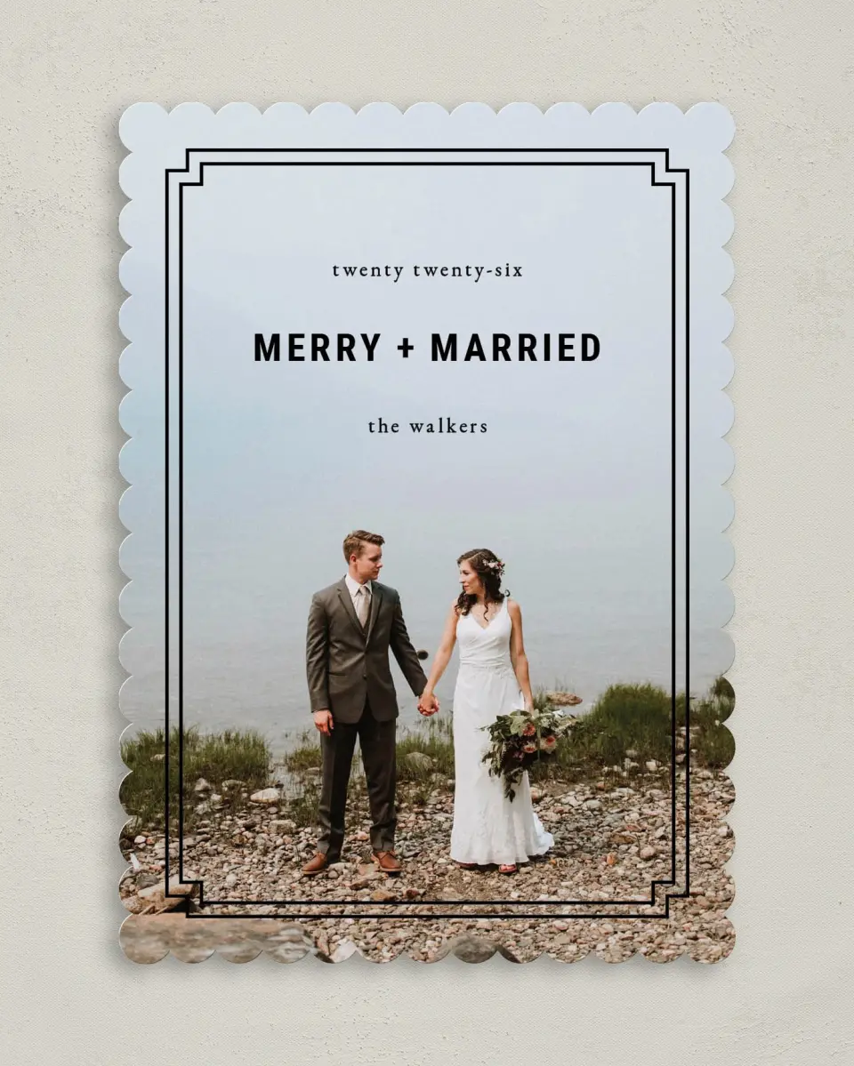 This is a 5" x 7" Christmas Card called We Are Merry printed in full color on Premium Smooth paper on Premium Smooth paper on Premium Smooth paper