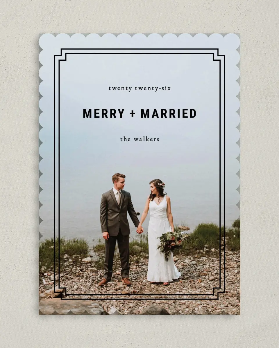 This is a 5" x 7" Christmas Card called We Are Merry printed in full color on Premium Smooth paper on Premium Smooth paper on Premium Smooth paper