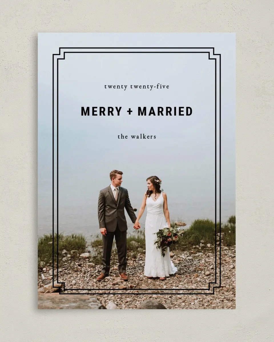 This is a 5" x 7" Christmas Card called We Are Merry printed in full color on Premium Smooth paper