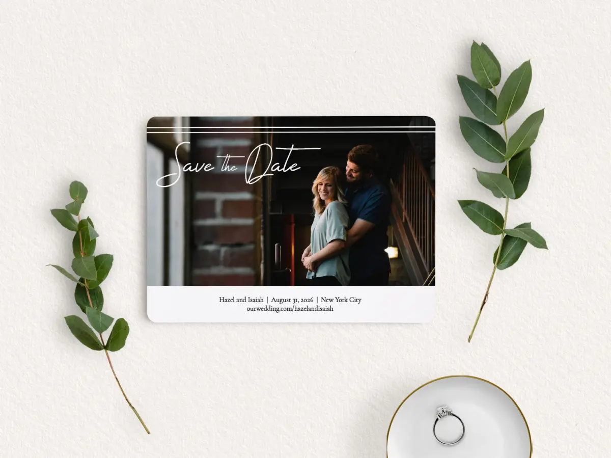 Save the Date Card with Optional Guest Addressing Service