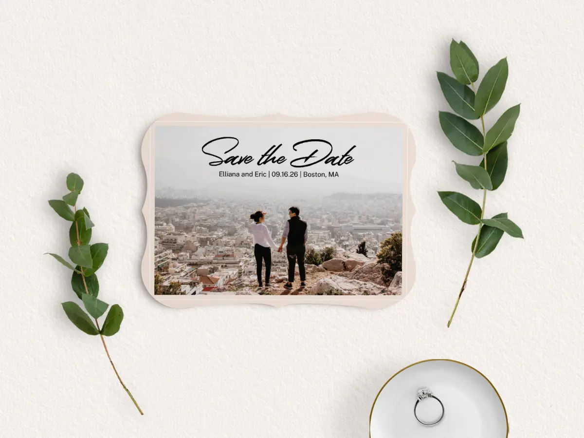 Save the Date Card with Optional Guest Addressing Service