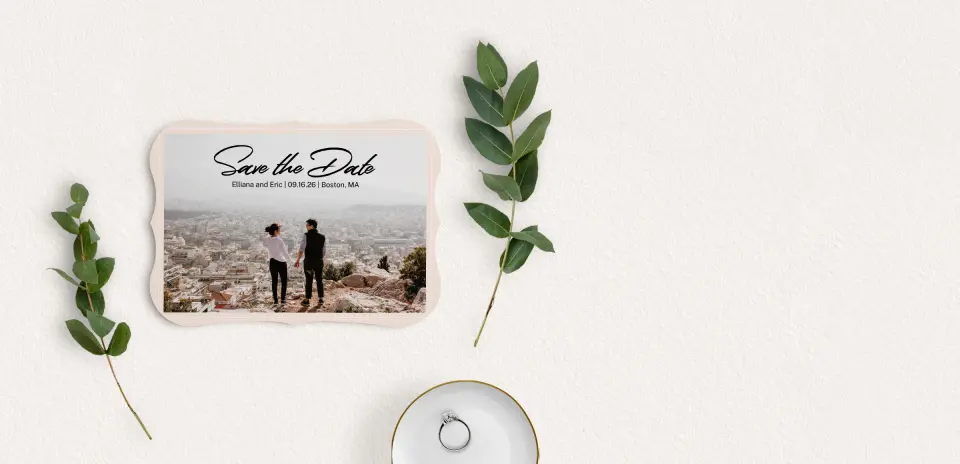 Save the Date Card with Optional Guest Addressing Service