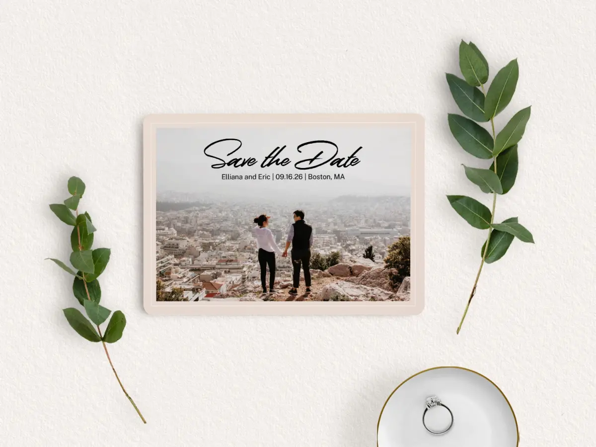Save the Date Card with Optional Guest Addressing Service