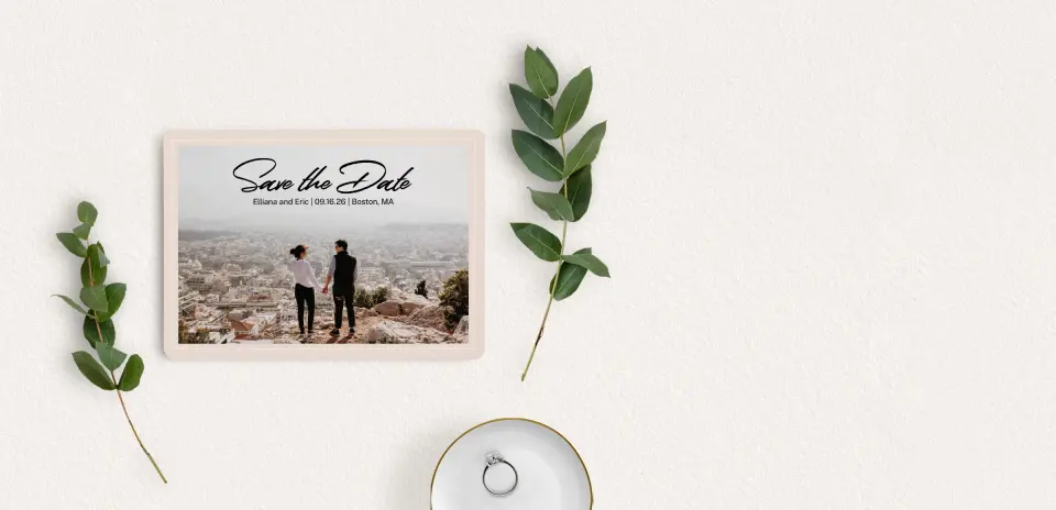 Save the Date Card with Optional Guest Addressing Service