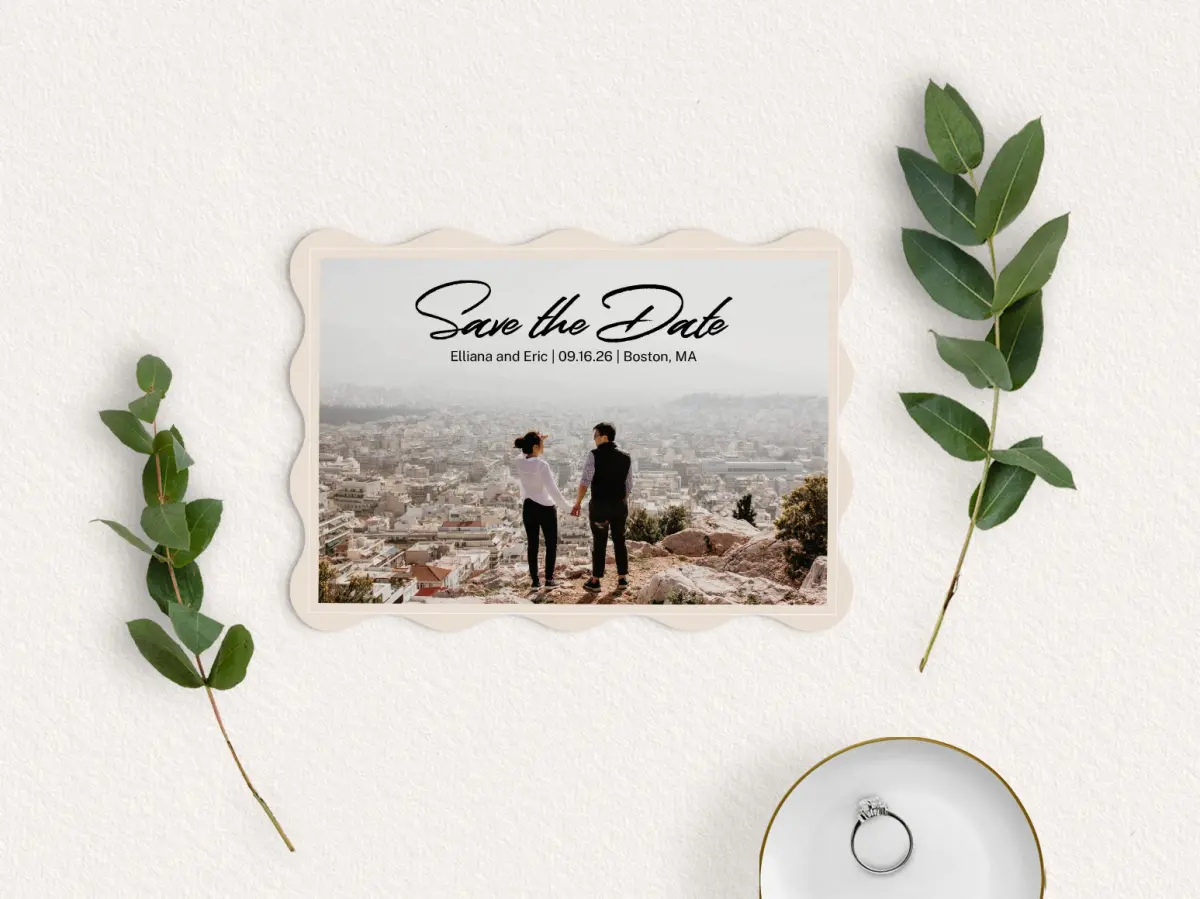 Save the Date Card with Optional Guest Addressing Service