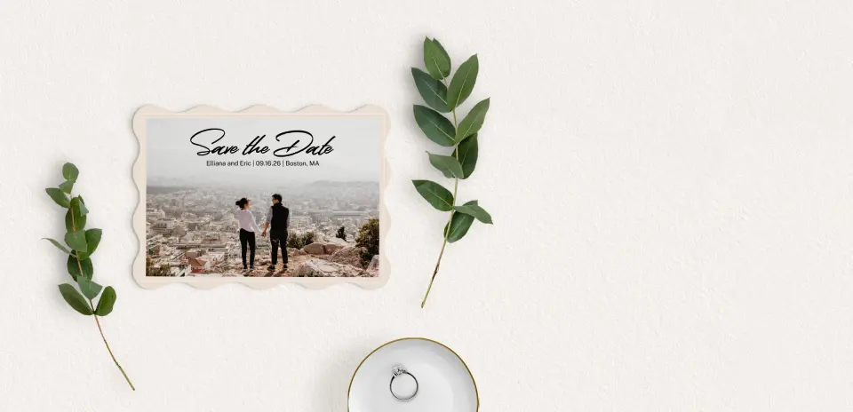 Save the Date Card with Optional Guest Addressing Service