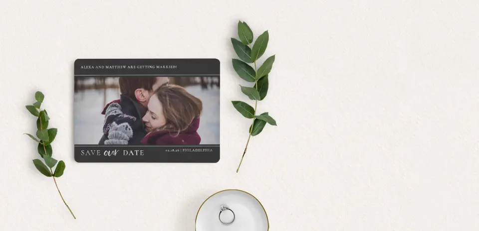 Save the Date Card with Optional Guest Addressing Service