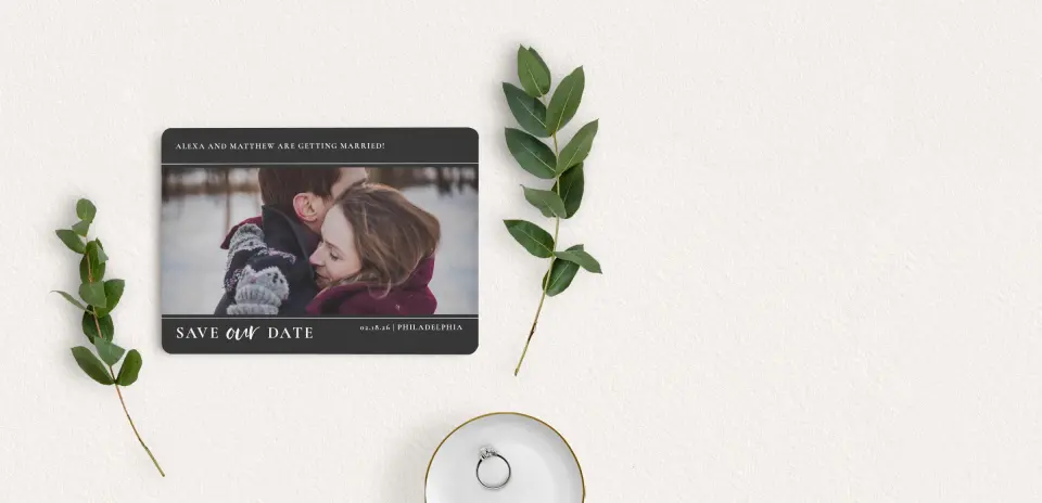 Save the Date Card with Optional Guest Addressing Service