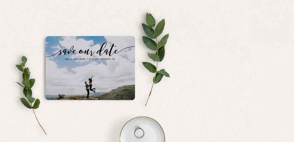 Save the Date Card with Optional Guest Addressing Service