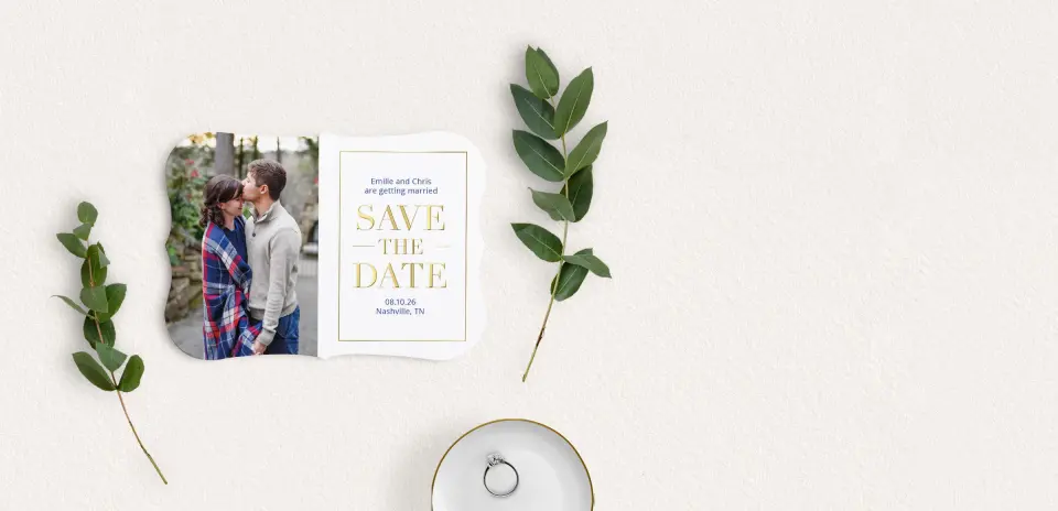 Save the Date Card with Optional Guest Addressing Service