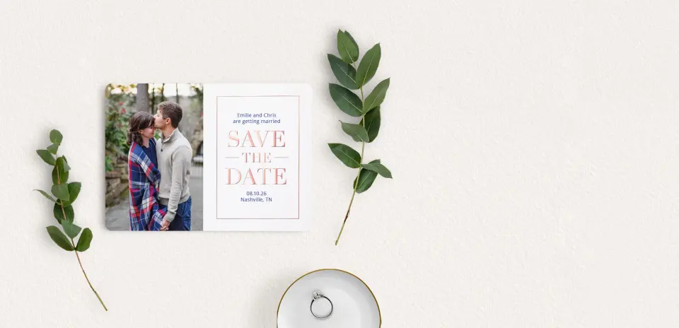 Save the Date Card with Optional Guest Addressing Service
