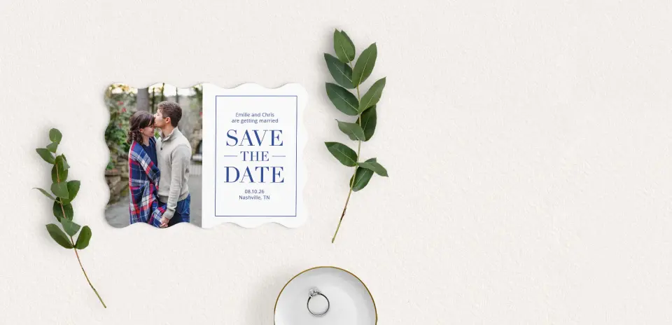 Save the Date Card with Optional Guest Addressing Service