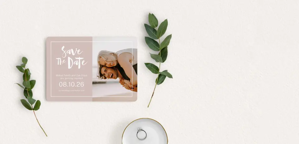Save the Date Card with Optional Guest Addressing Service