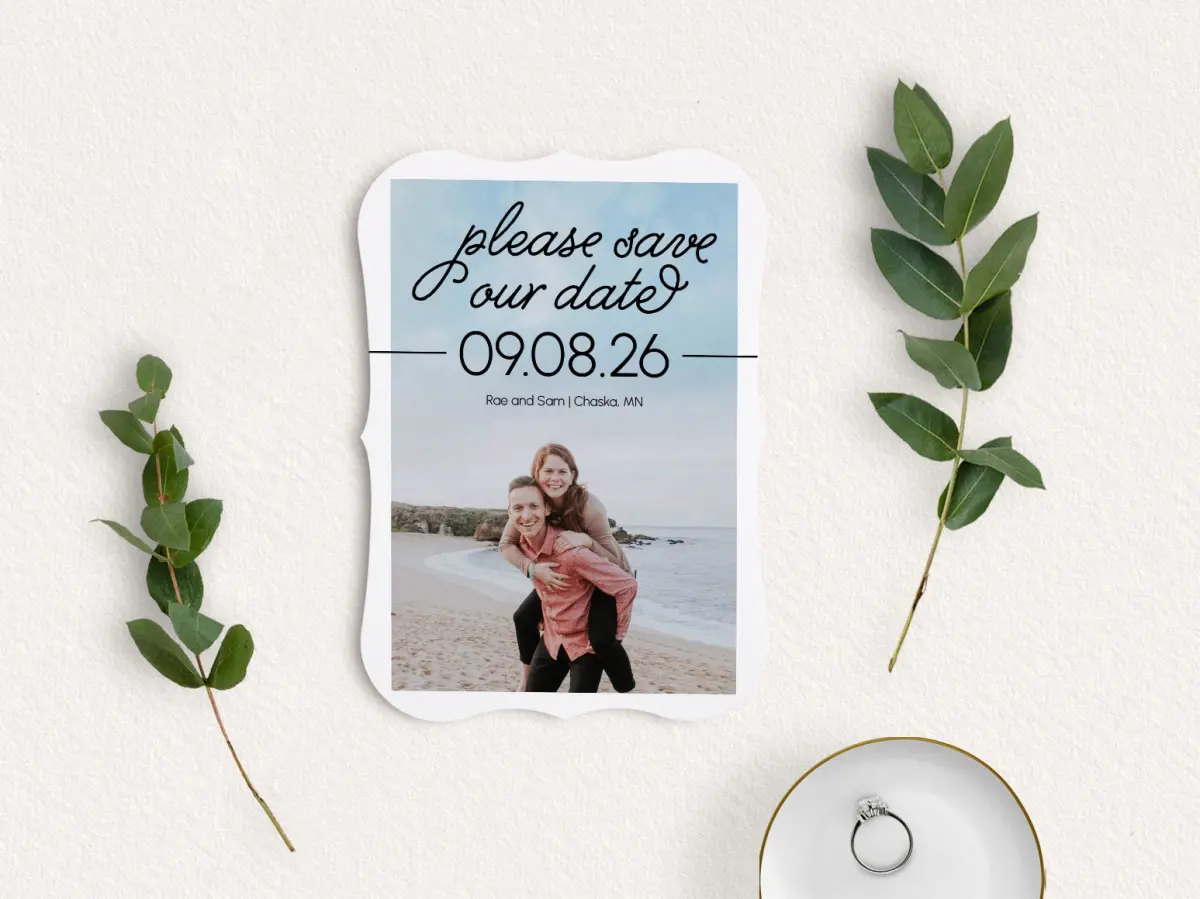 Save the Date Card with Optional Guest Addressing Service
