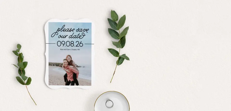 Save the Date Card with Optional Guest Addressing Service