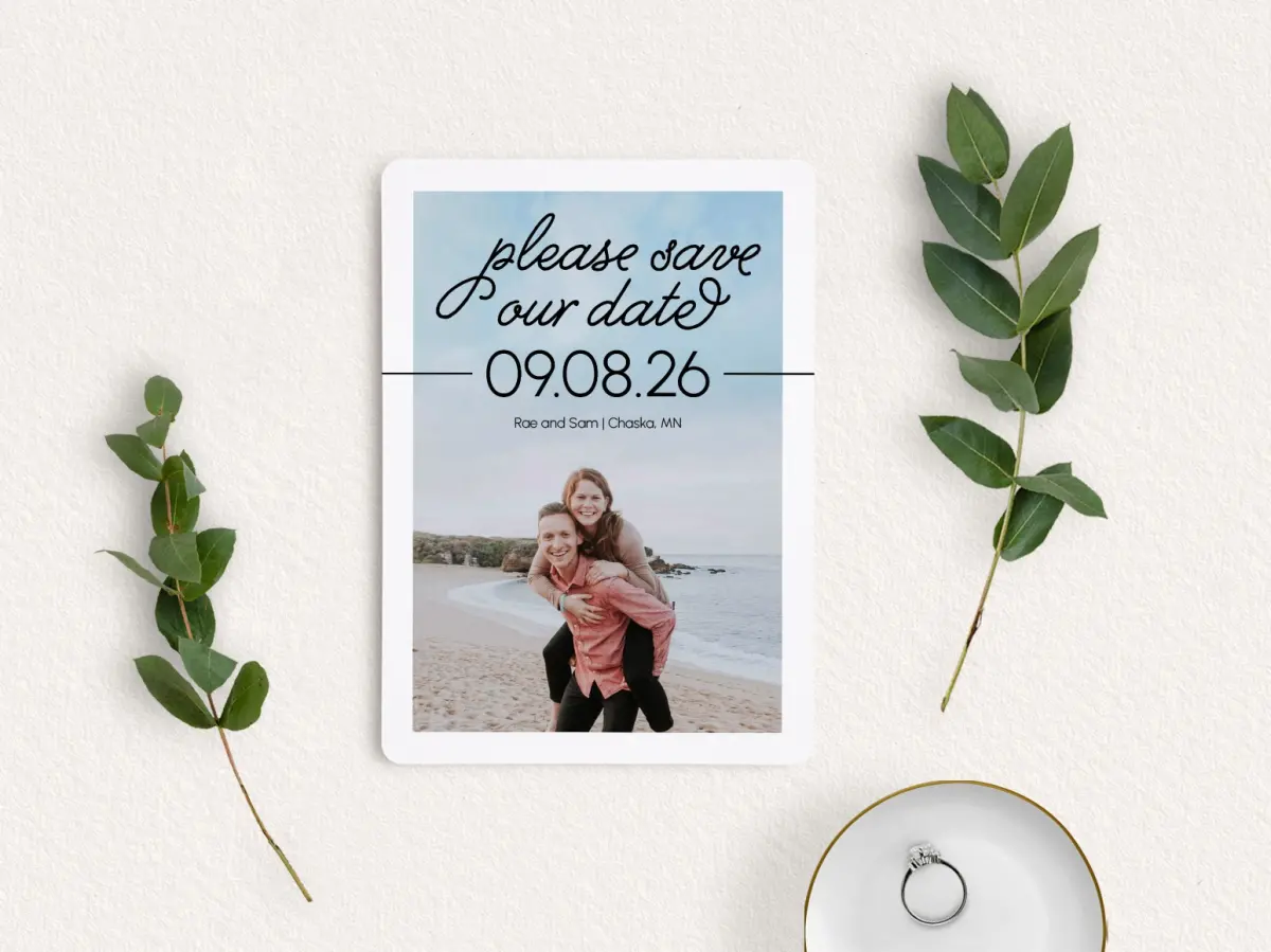 Save the Date Card with Optional Guest Addressing Service