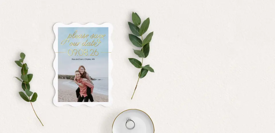 Save the Date Card with Optional Guest Addressing Service