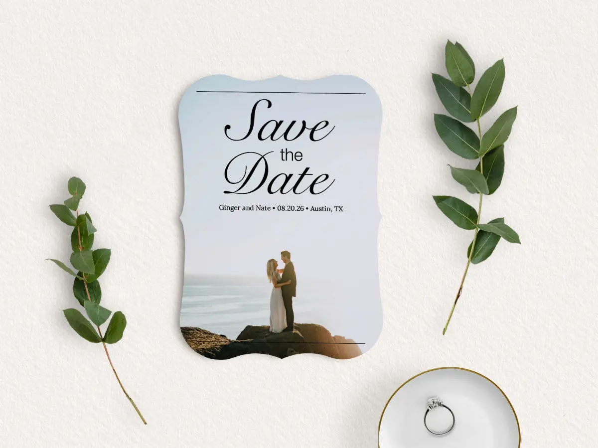Save the Date Card with Optional Guest Addressing Service