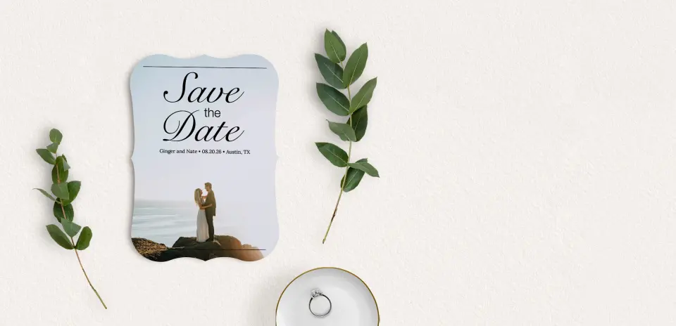 Save the Date Card with Optional Guest Addressing Service